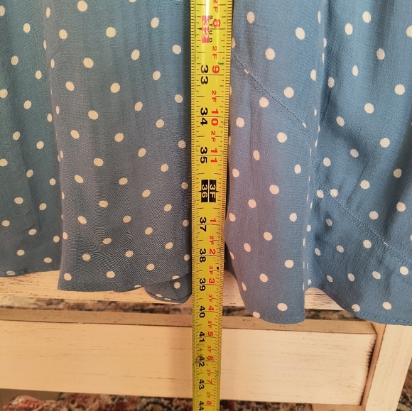 MAEVE DRESS (ANTHROPOLOGIE) XS Blue Polkadot - Picture 6 of 7